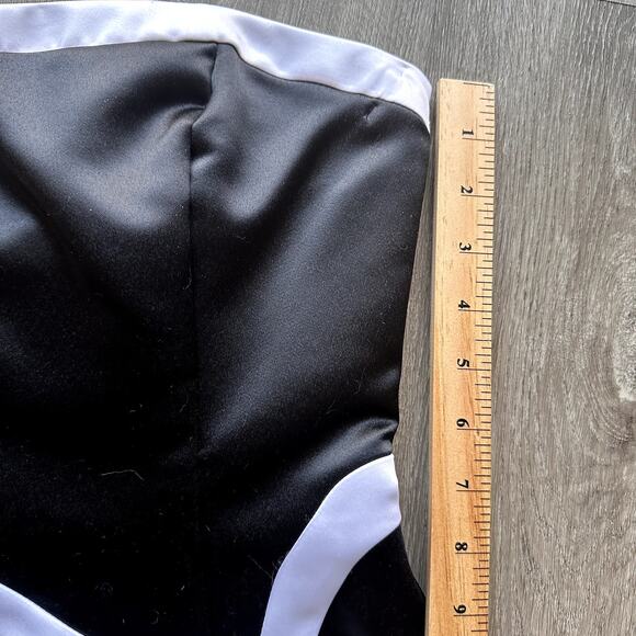 Gunne Sax Jessica McClintock Vintage 90s Y2K Black White Bow Formal Dress SZ 3/4 - Picture 8 of 10